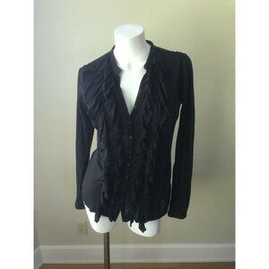 SOFT JOIE Blouse Button Down Shirt Size XS Black